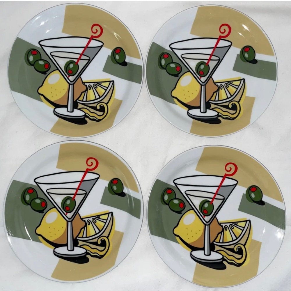 MSC Joil Vivre Martini 🍸 Plates Appetizer Cocktail 7” Set of 4